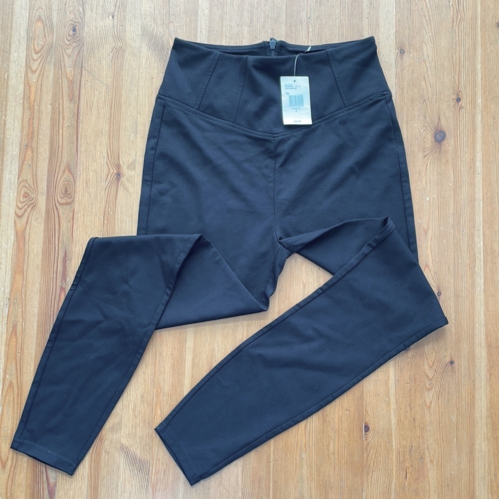 Black Stretch Leggings with Zipper